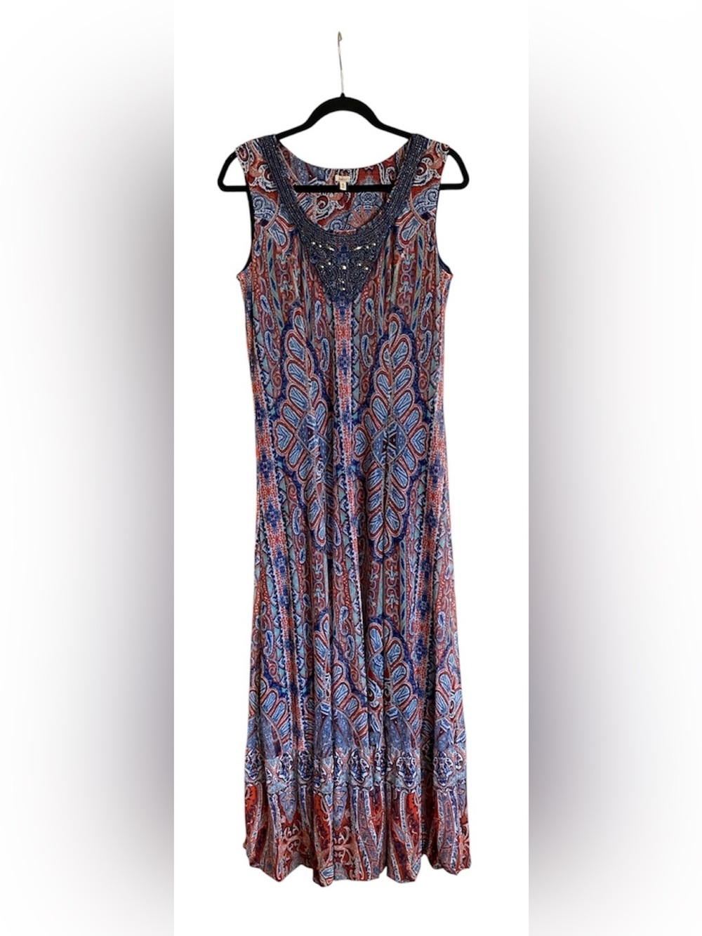 Women’s REBA Beaded Jeweled Maxi Dress Size M